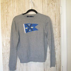 Vineyard Vines Sail Flag Gray Crewneck Sweater Lrg